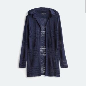 Amari Airy PointelleDetial Open-Knit Cardigan